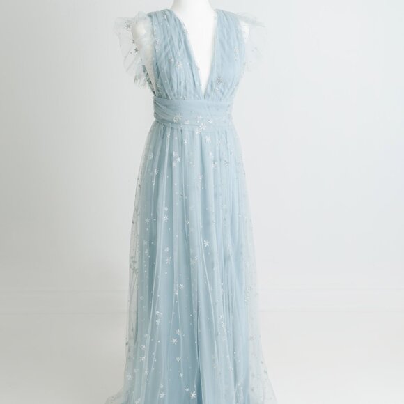 Morning Lavender Tulle Ruffle Sleeve Dress, size M/L - Picture 3 of 4